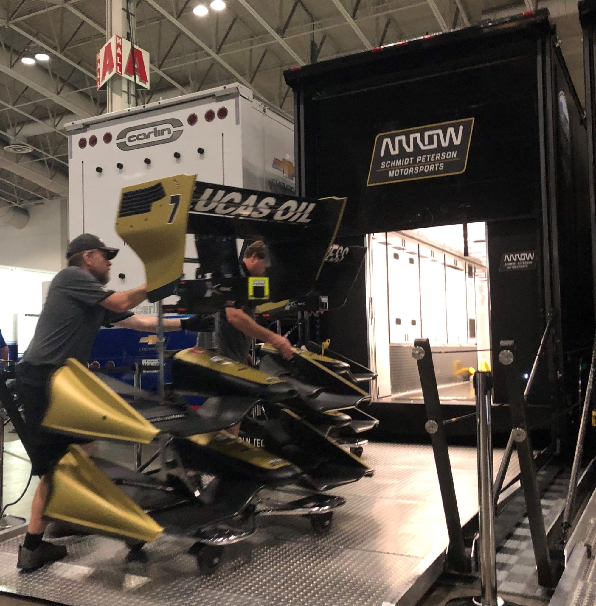 Loading IndyCar trailers